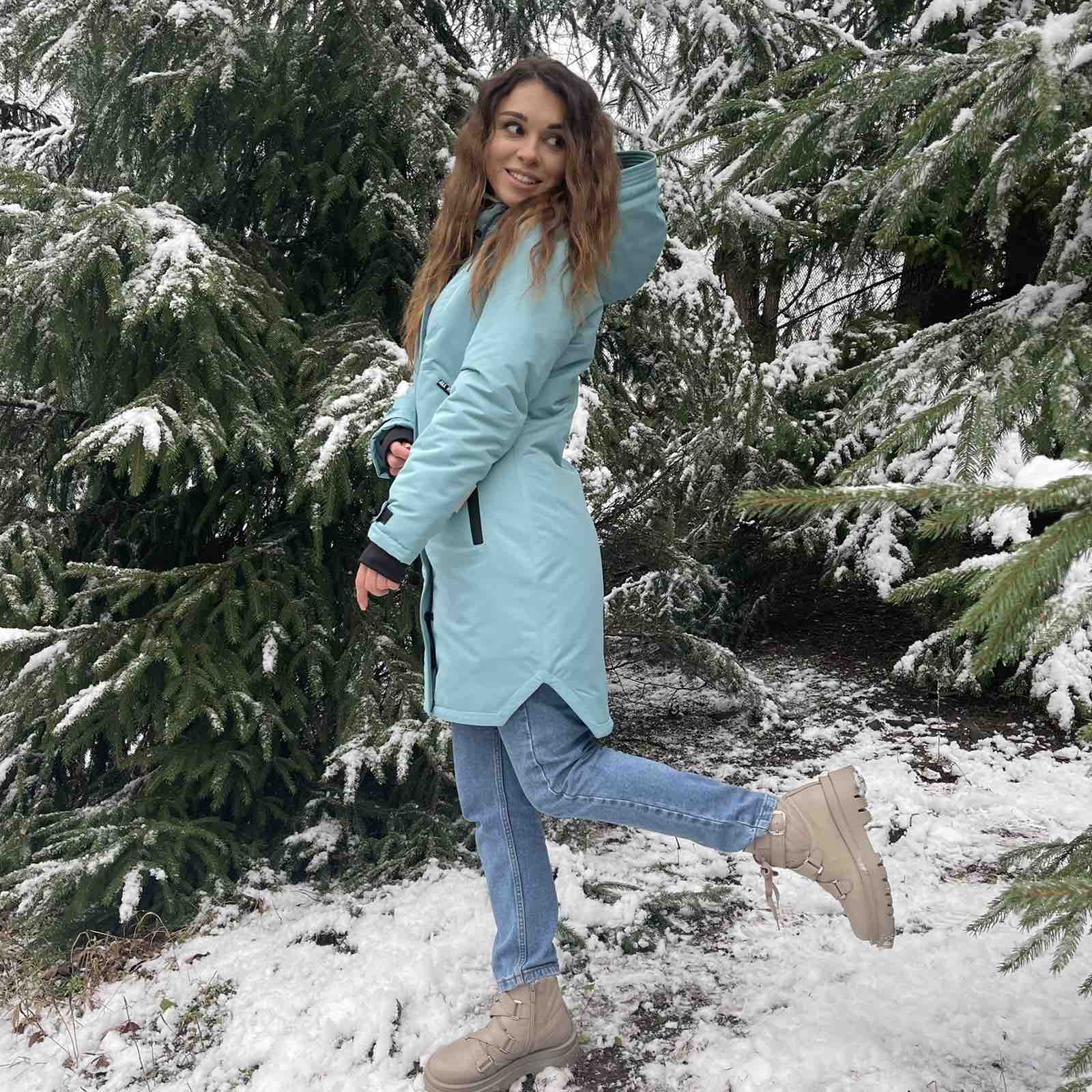 Парка зимова жіноча Winter Emerald блакитна